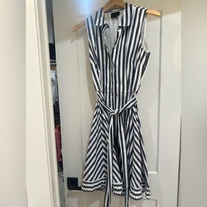 Alex Marie Black and White A-Line Midi Dress